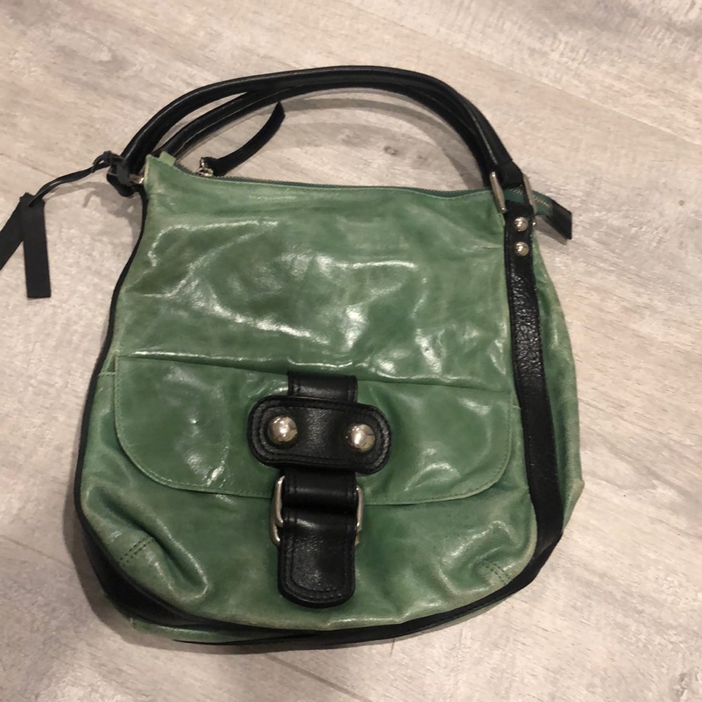 Tano Green and Black Satchel